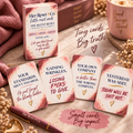 The Blunt Reset cards and tuck box in a blush setting, with Small cards. Big impact.